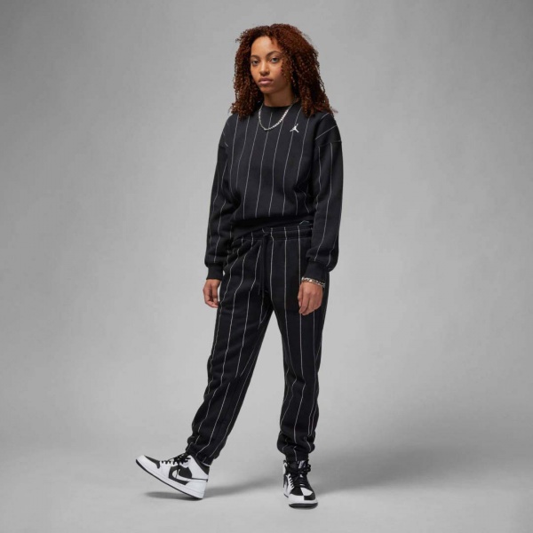 Світшот Nike W J BRKLN FLC CREW STRIPE DX0357-010 р. XS чорний