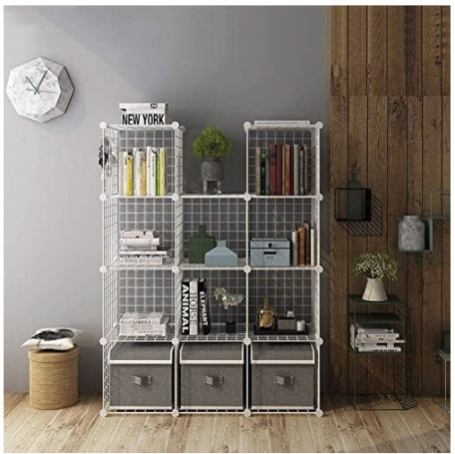 Стелаж дротяний куб сubes storage 4 полиці 750х750х370 мм білий 