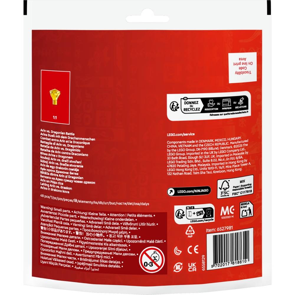 Конструктор LEGO NINJAGO Арін проти Дракона: Битва 30700