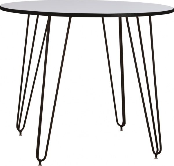 Стіл обідній Nowy Styl ALLER BLACK (18)-D900*750 (CH) білий 