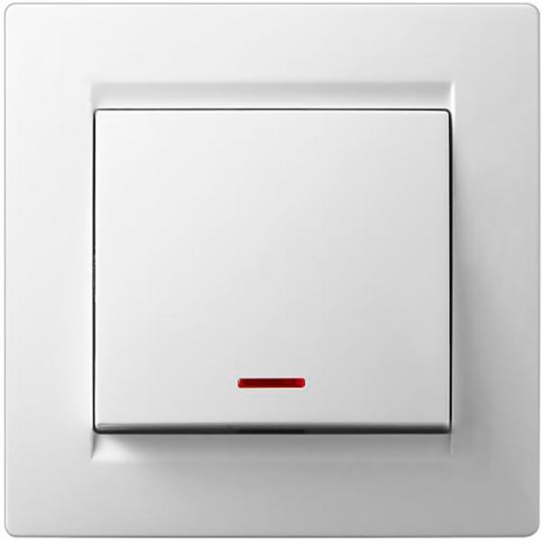 Вимикач одноклавішний UP! (Underprice) One з підсвіткою 220В білий 706-0202-111