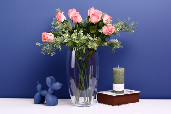 Ваза скляна Wrzesniak Glassworks Класік 17-317P 35 см прозора 