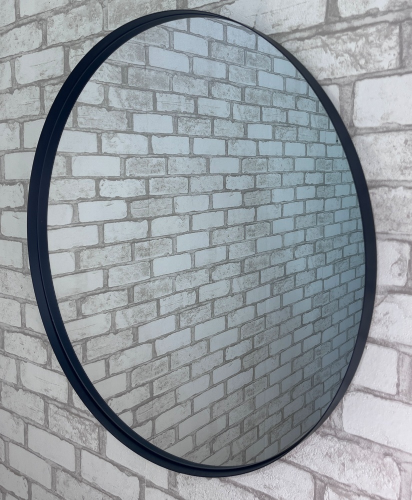 Зеркало в алюминиевой раме круг в метал.раме (ЕС-00998) TM30093- черный