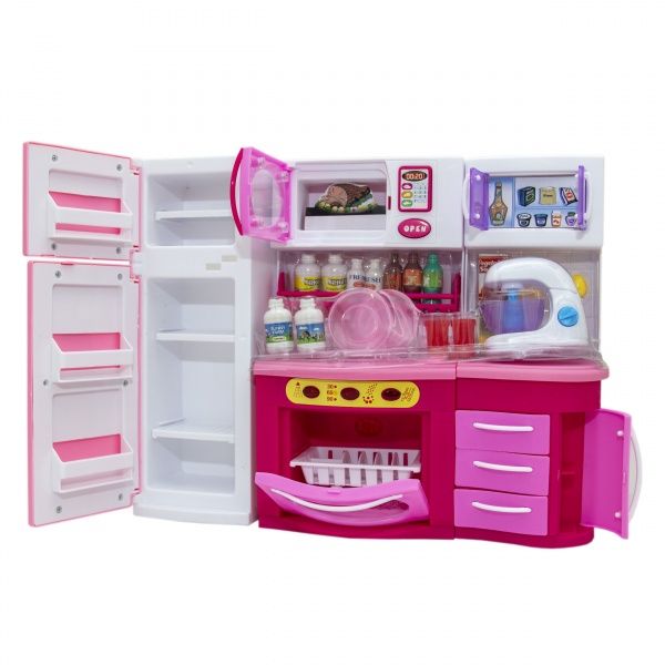 Кукольная кухня Qun Feng Toys Родной дом-2 37x11.5x28.5 см Розовая 2803S