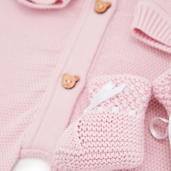 Человечек + плед и пинетки р.62 розовый 