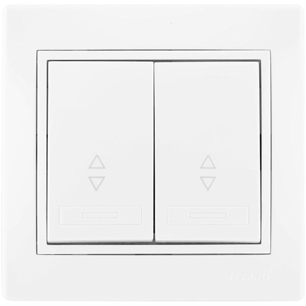 Вимикач прохідний двоклавішний Lezard Mira без підсвітки 10 А 250В IP20 білий