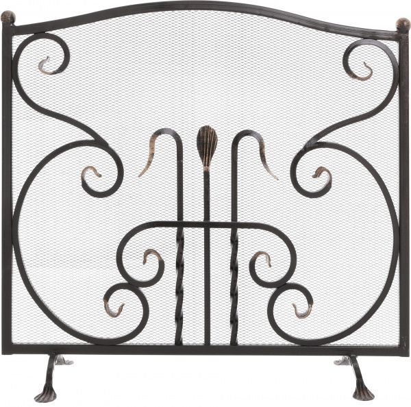 Решетка каминная Люкс 80x75x25 см 75х80 см черный 