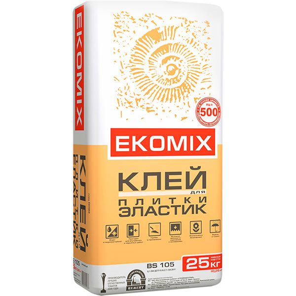Клей для плитки Ekomix Еластік BS 105 25 кг