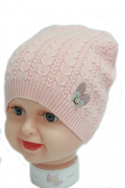 Шапочка дитяча для дівчаток Kraft+ р.46-48 рожевий 1413 