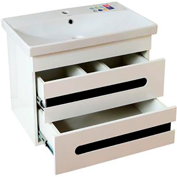 Тумба підвісна Хаст Доміно з умивальником Cersanit Фаре 80 біла