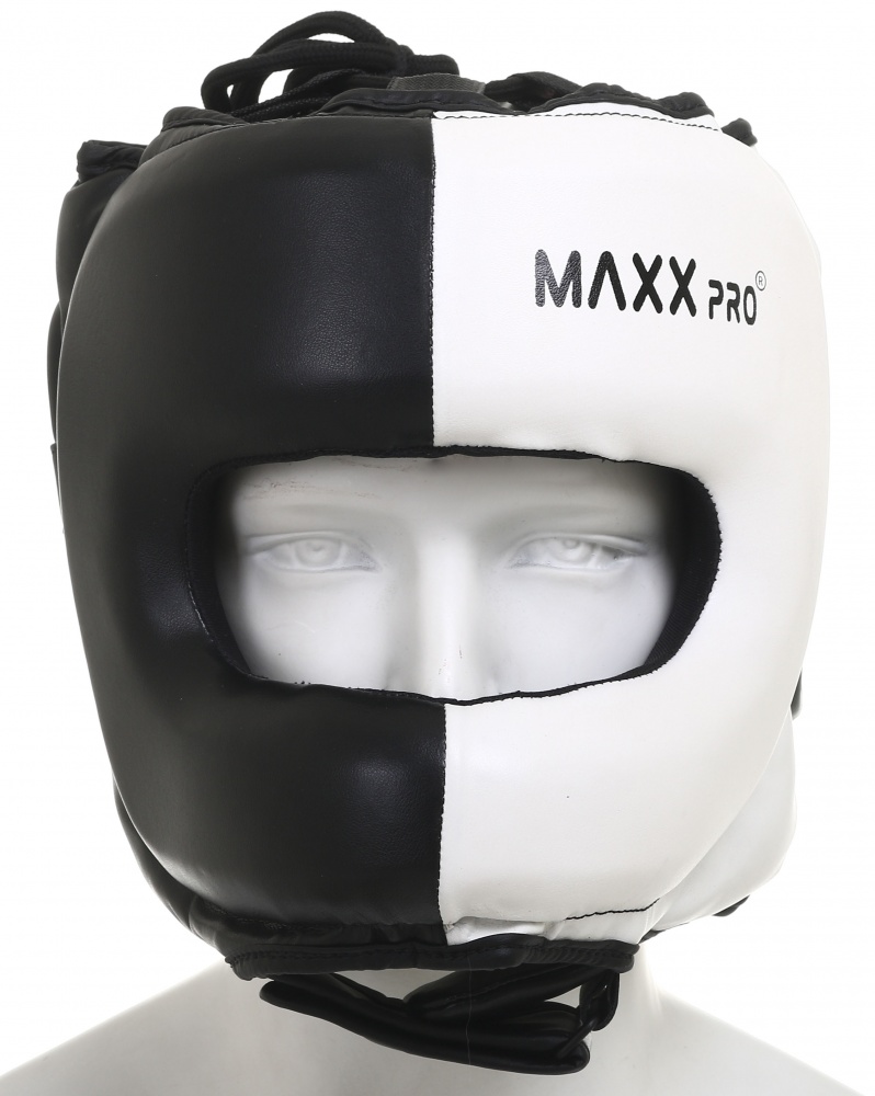 Шлем боксерский MaxxPro р. M AHG-700 Black/White vynil M черный