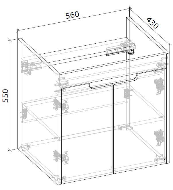 Тумба консольная Грейд Lina дуб артизан под умывальник Como 60