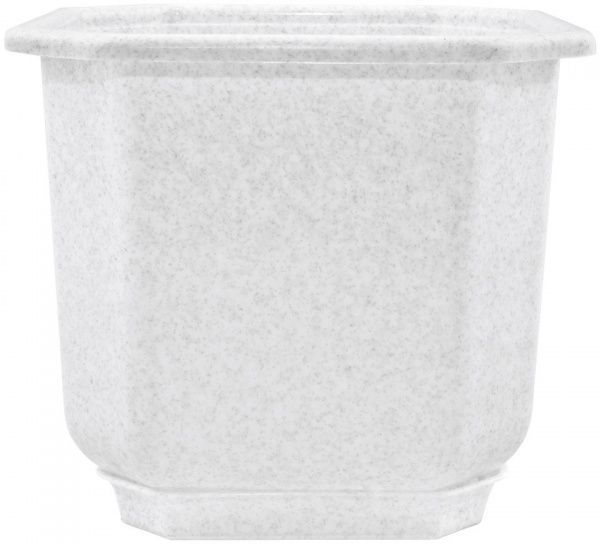 Горщик пластиковий Алеана Дама квадратний 23л білий із сірим (112021) 