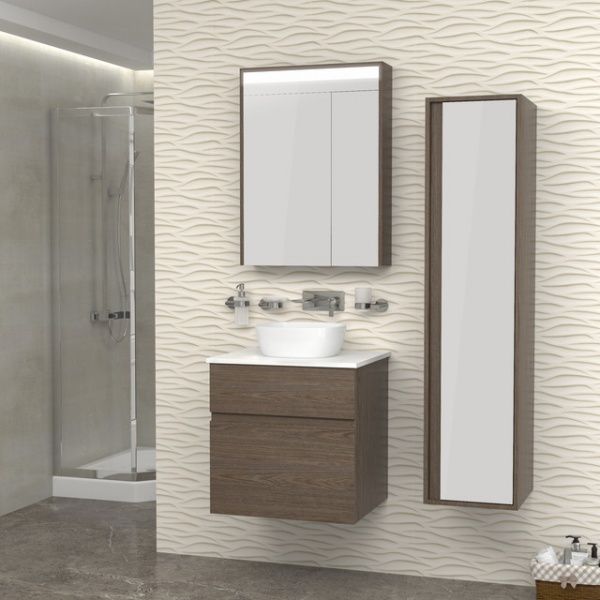 Тумба підвісна Imprese Blatna L 80 см f32108Dr зі стільницею і умивальником ільм бергамо