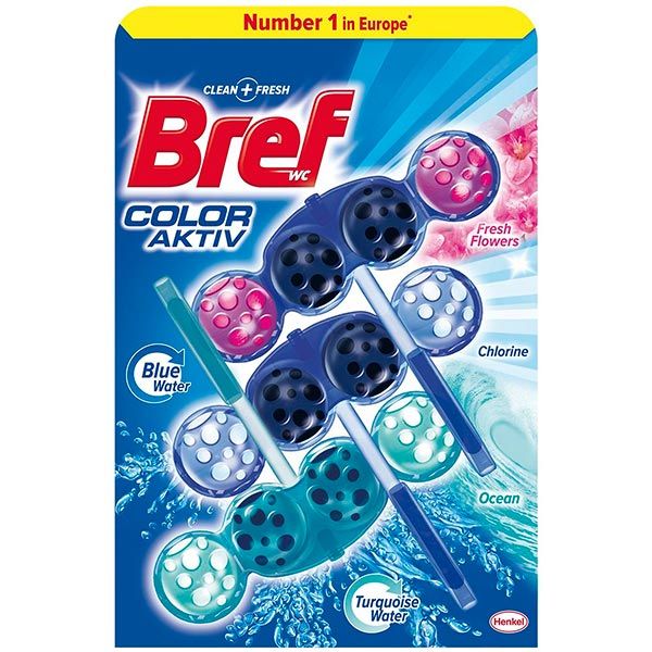 Гигиенический блок для унитаза Bref Power-Aktiv Сила цветной воды 150 г
