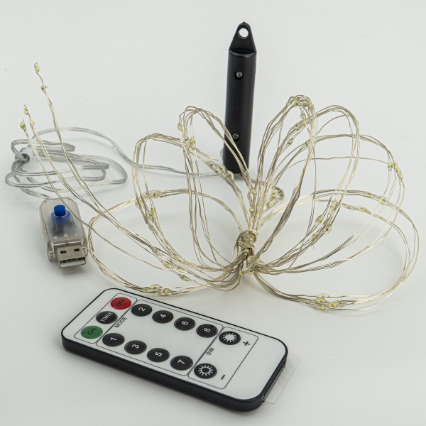 Декоративная гирлянда Altalusse (INL-2108U-100 Cold) встроенный светодиод (LED) 100 ламп 2 м 