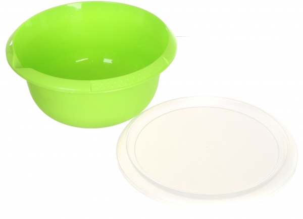 Миска с крышкой 2,75 л пластиковая оливковая Алеана