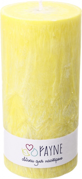 Свічка Циліндр пальмова жовта 10х20 см ТМ FAYNE