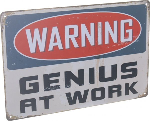 Табличка жерстяна друкована Warning 20x30 см різнокольоровий 