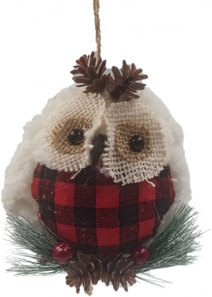 Декоративна підвіска Сова 11х10 см E2032B білий