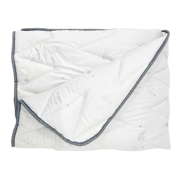 Ковдра вовняна de Laine Merinos 200x220 см Luna білий із сірим