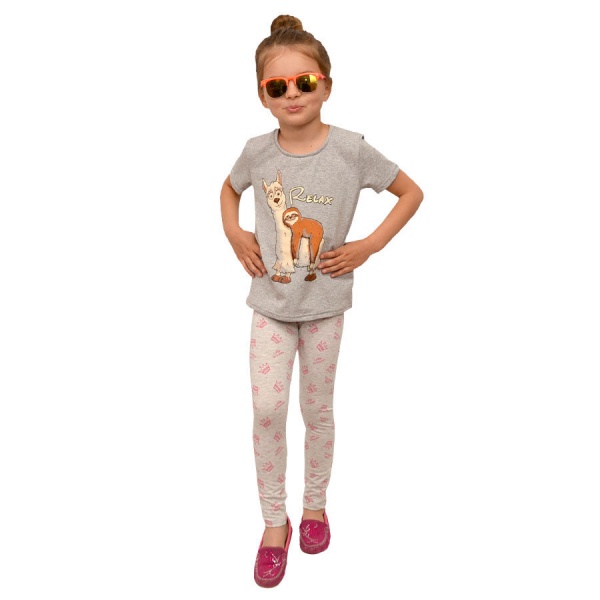 Футболка для девочек Blanka Релакс р.128 серый 12280 