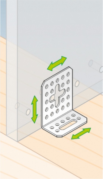Кутник монтажний Domax L-подібний 60x34x56 мм 2 мм KRD5