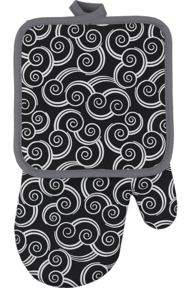 Набор кухонный прихватка и варежка Luna Nami черный La Nuit