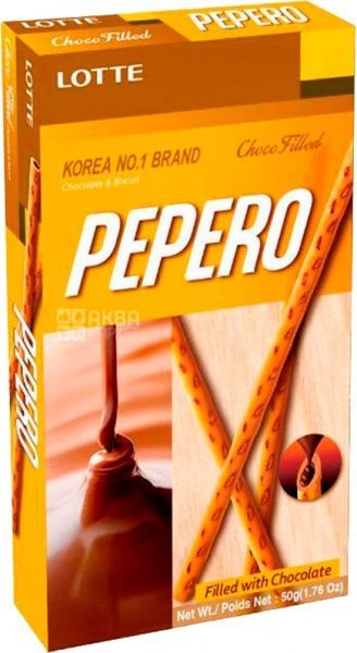 Соломка ЛОТТЕ з шоколадною начинкою 50 г (Pepero Nude) 