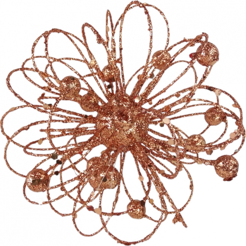 Декорация новогодняя завиток с присыпкой цвет в ассортименте 12 см EPI-RS1Q1031-2