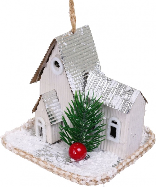 Елочная игрушка Домик 10 см HF20H09 