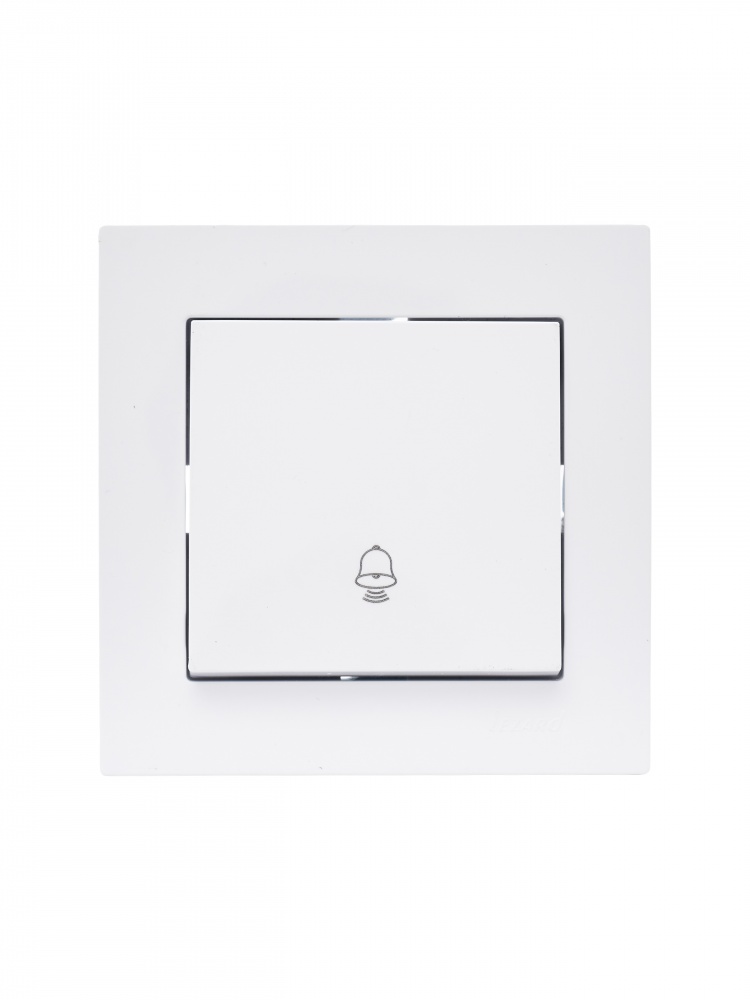 Кнопка дзвінка кнопковий Lezard Vesna без підсвітки білий 742-0288-103