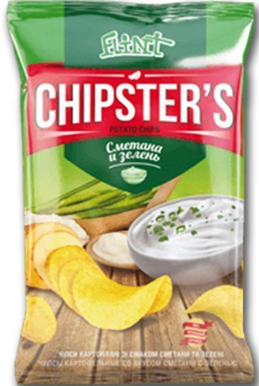 Чипси Flint Chipster`s зі смаком сметани із зеленню 18 г 