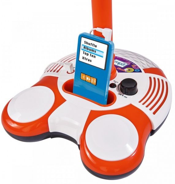 Мікрофон Simba на стійці з роз'ємом для МР3-плеєра та світловими ефектами 102 см 6837816