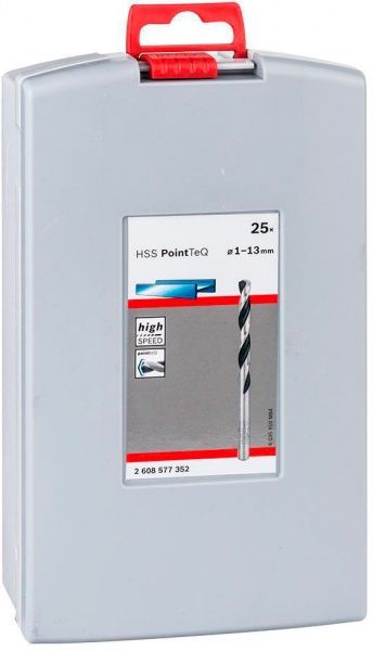 Набір свердел Bosch HSS PointTeQ ProBox 34 мм 1-13 мм 25 шт. 2608577352