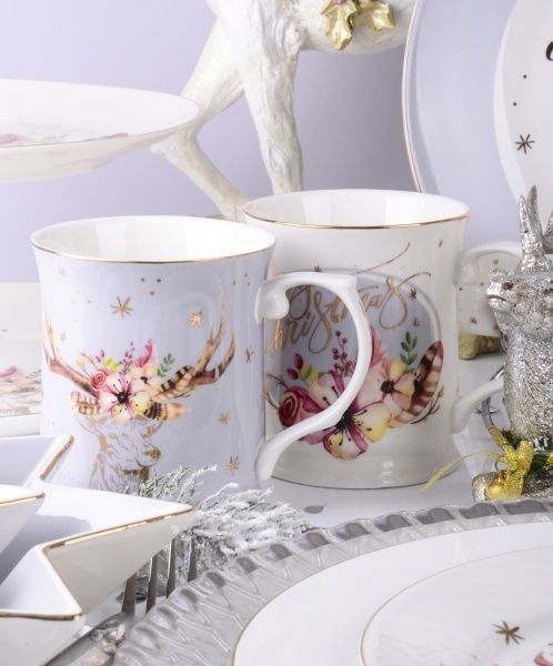 Чашка для чая Рождественский олень 400 мл 924-450 Lefard