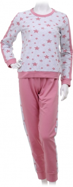 Костюм домашній жіночий Flis clothes Зірочка р. M рожевий із сірим 