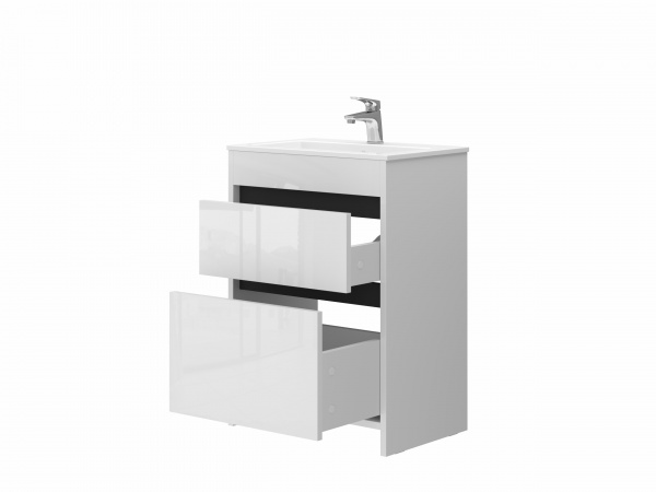 Тумба напольная ЮВЕНТА Detmold - 50 белый с умывальником 