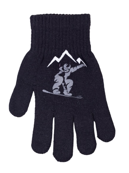 Варежки YO! Лыжник р.18 черный 