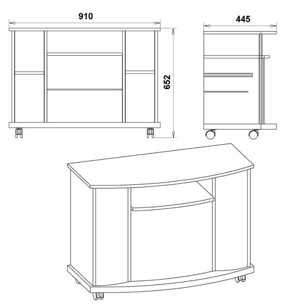 Тумба под телевизор Компанит New-Америка яблоня