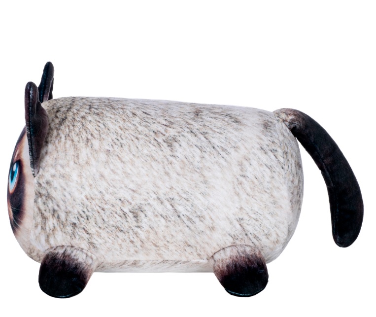 Мягкая игрушка подарочная INKATOYS Сиам серый с принтом PRII1_SU