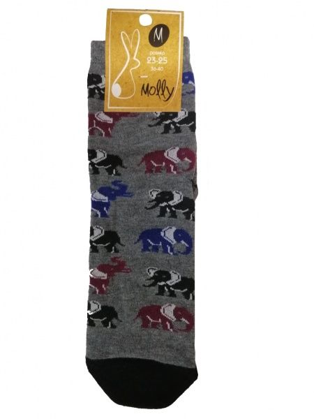 Носки женские Молли Слоны р. 23-25 серый 1 пар 