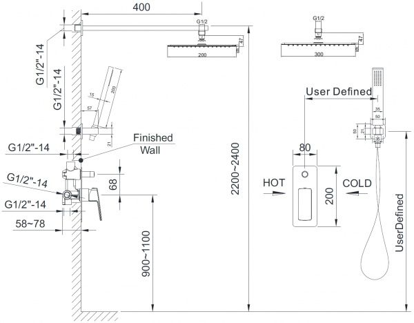 Душовий набір Imprese Grafiky ZMK041807110