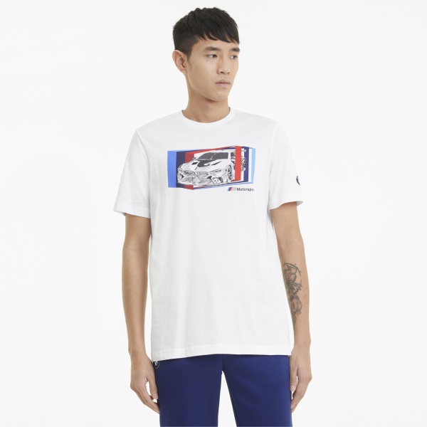 Футболка Puma BMW MMS Car Graphic Tee 59952702 р.M белый