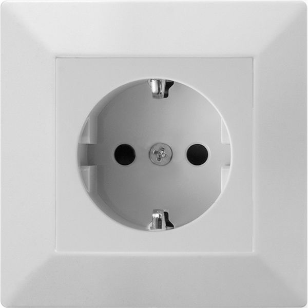 Розетка с заземлением HausMark Alta белый SNG-SCP.SQ20MG1WG-WH