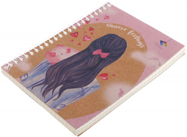 Тетрадь школьная Крафт А6 на пружину 60 листов в клеточку