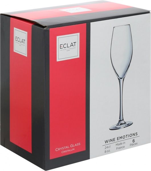 Набор бокалов для шампанского Wine Emotion 240 мл 6 шт. L7591 Eclat