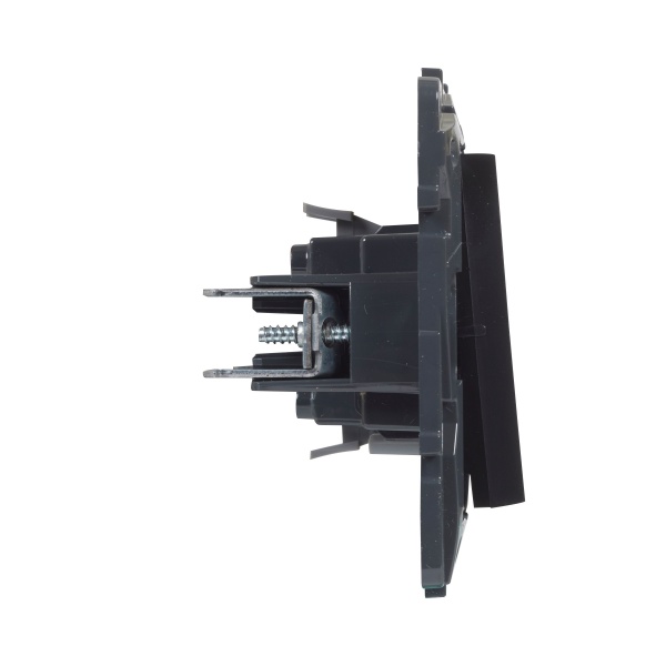 Переключатель проходной одноклавишный Niloe Step 863506 без подсветки черный