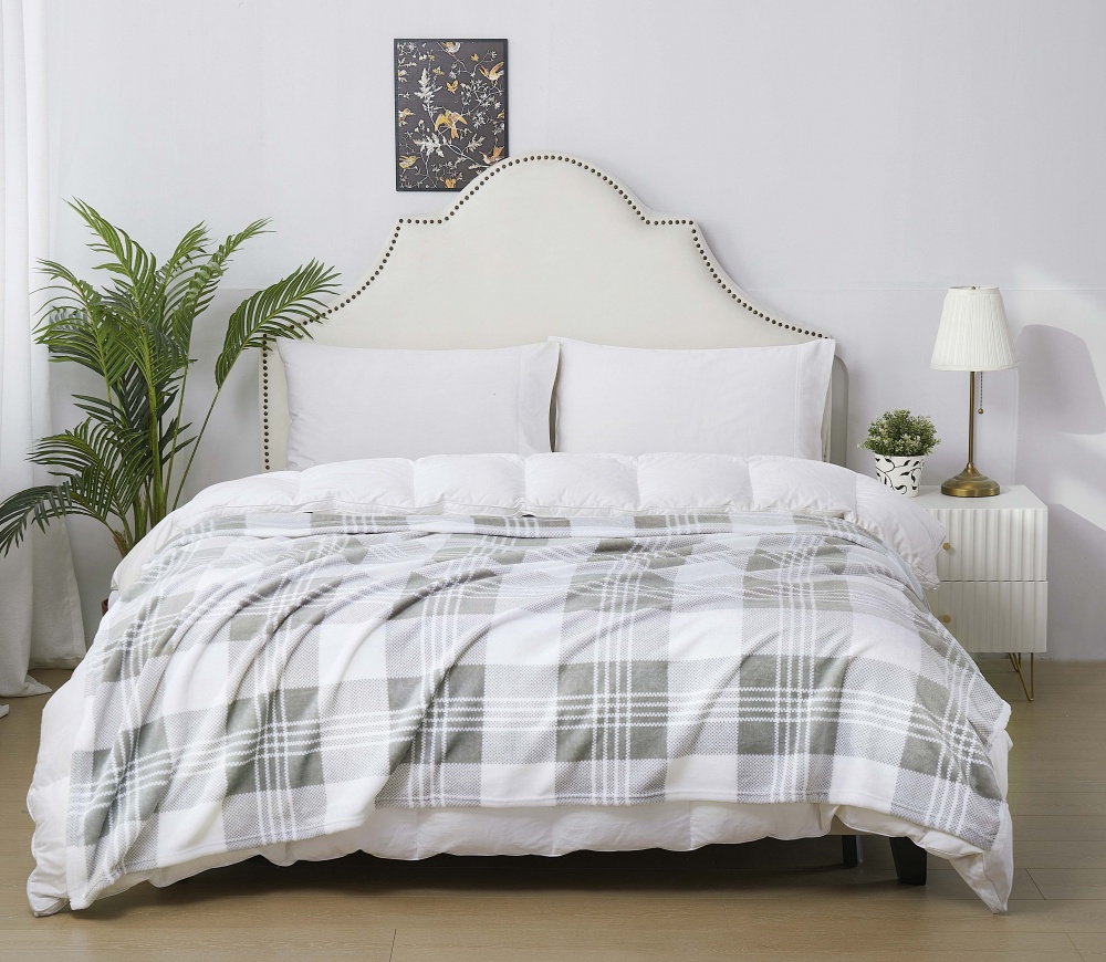 Плед 200x200 см бело-серый La Nuit