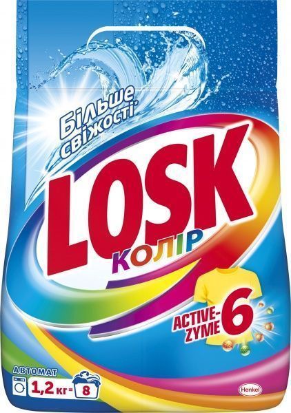 Стиральный порошок для машинной и ручной стирки Losk Колор 8 циклов 1,2 кг